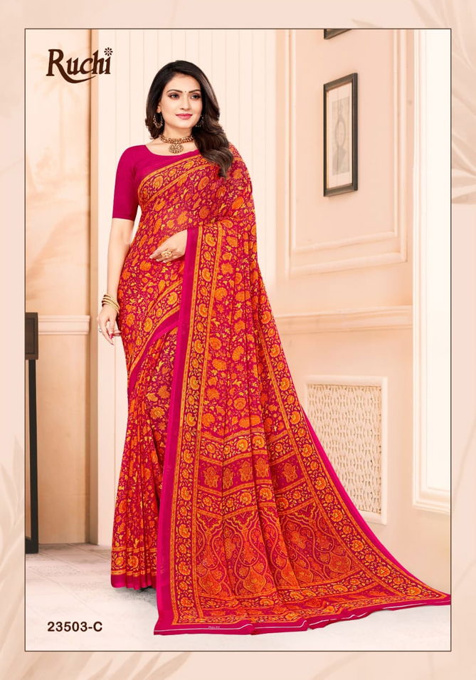 Star Chiffon 102 By Ruchi Printed Saree Catalog